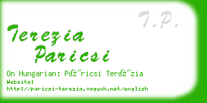 terezia paricsi business card